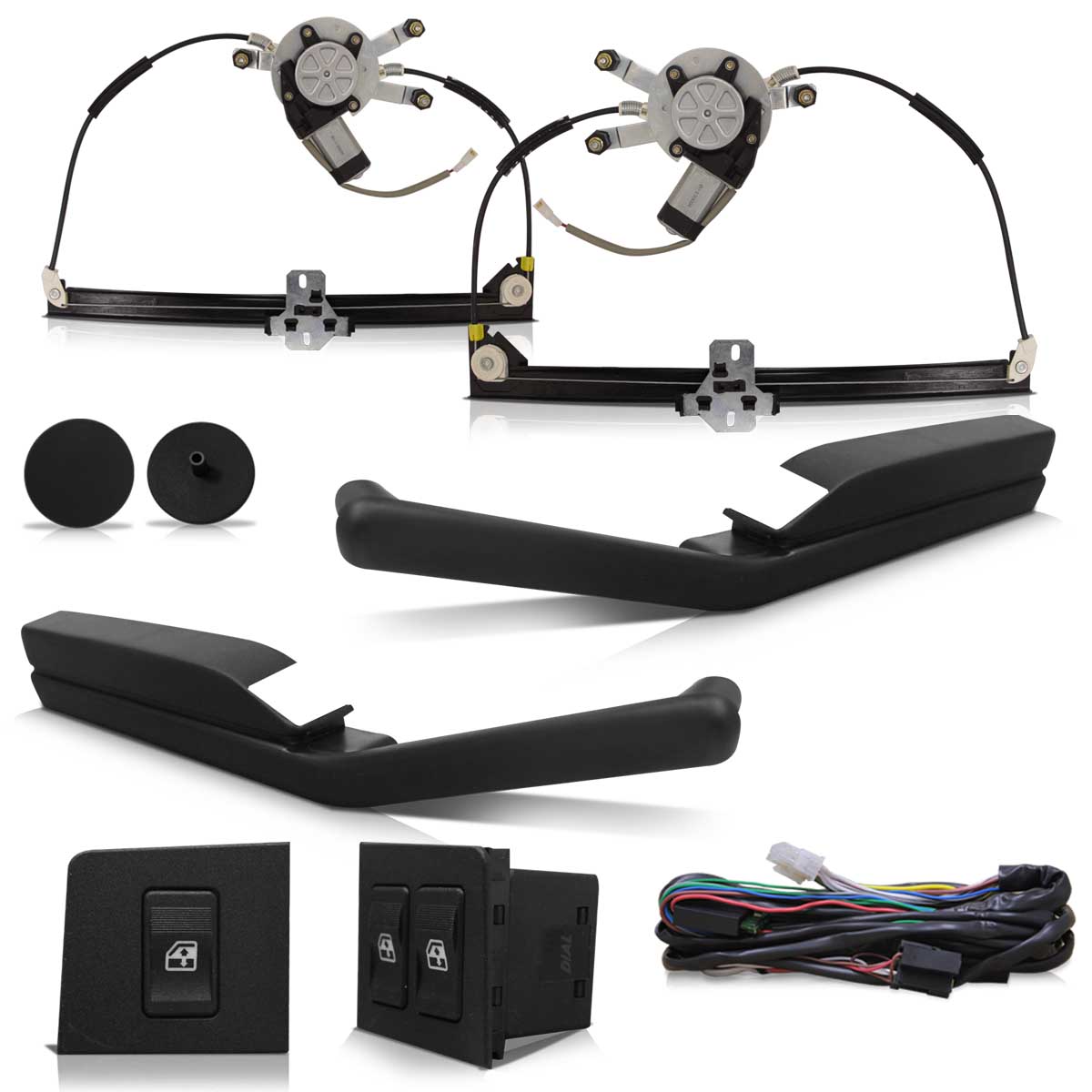 Kit Vidro Eletrico Uno/Premeio/Fiorino 1985 A 2010 2 Portas Dianteiro Ambar Sensorizado