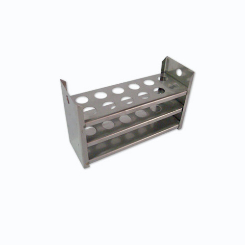 ESTANTE PARA TUBOS DE ENSAIO EM CHAPA DE AÇO INOX