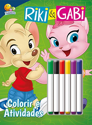 Riki & Gabi: Col. Colorir e atividades c/ canetinha