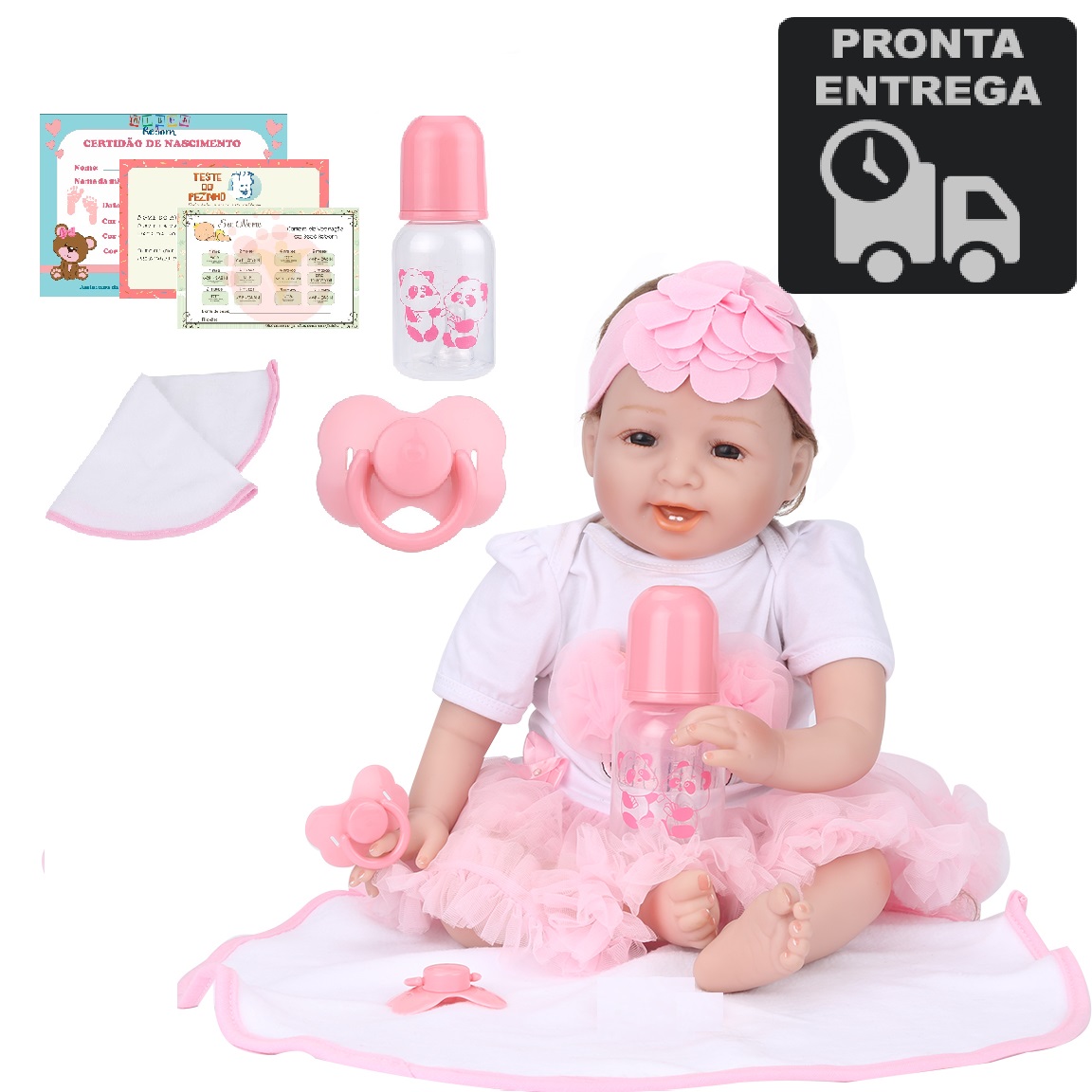 Bebe Reborn Realista Menina Membros Silicone