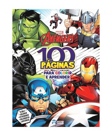 Avengers: Col. 100 páginas para colorir e aprender
