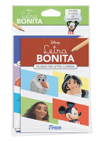 Letra bonita - Solapa média com 10 livros de caligrafia