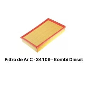 Filtro Ar Kombi/Saveiro 1.6 Diesel ( Retangular ) Tecfil/Impeca/Metal Leve/Wix