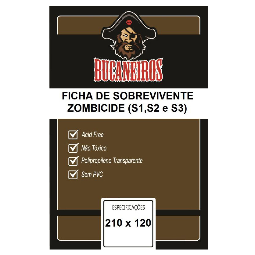 SLEEVES BUCANEIROS CUSTOMIZADO ZOMBICIDE 210X120mm C/20