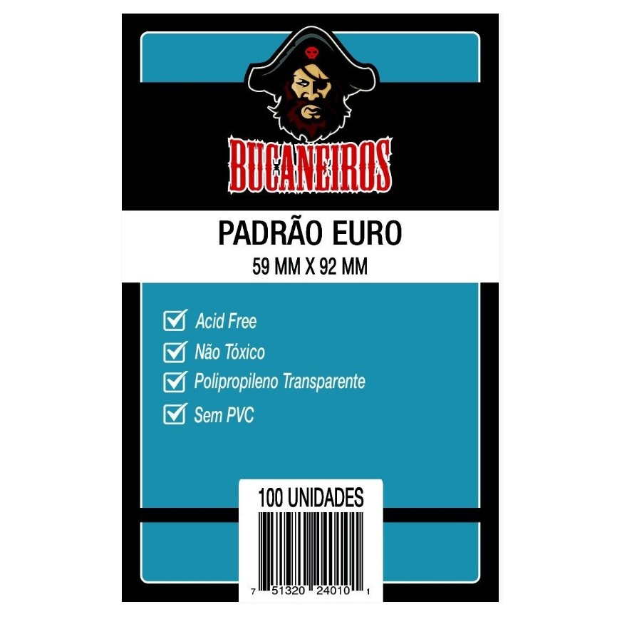 SLEEVES BUCANEIROS PADRÃO EURO 59X92mm C/100