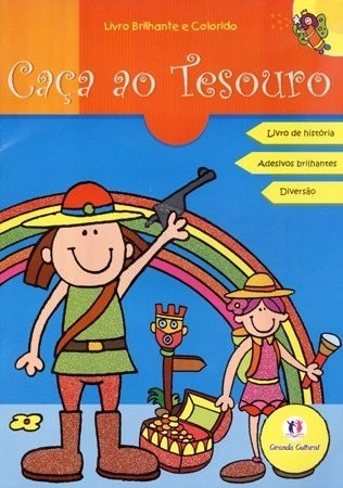 Caça ao tesouro - Livro brilhante e colorido