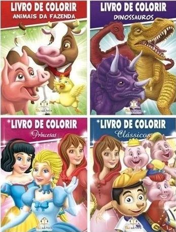 Coleção livro de colorir c/ 80 páginas - 4  livros