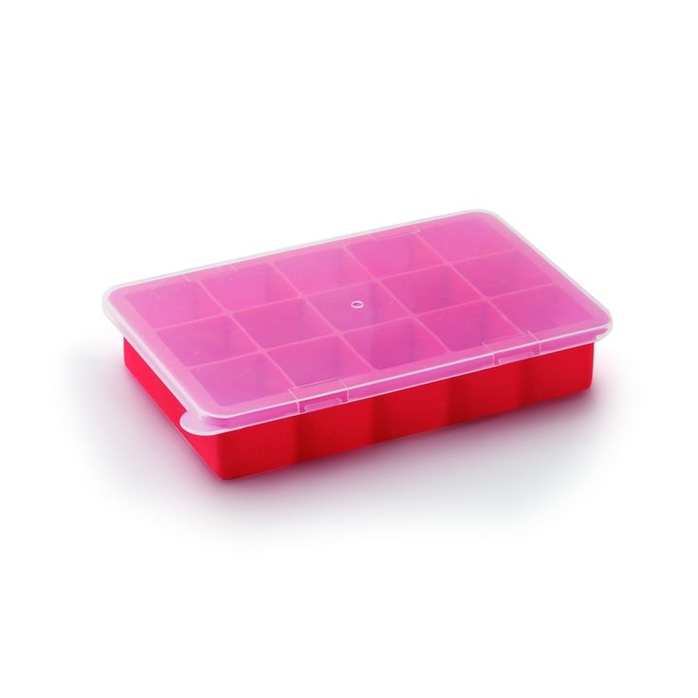 Forma de Gelo de Silicone com Tampa 15 Cubos 