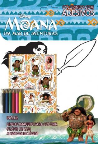 Disney: Moana - Um mar de aventuras - Colorindo com adesivos