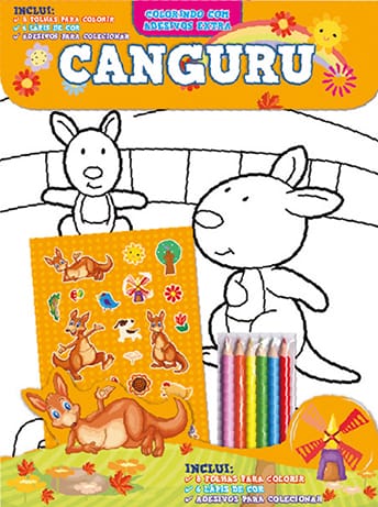 Canguru - Colorindo com adesivos extra