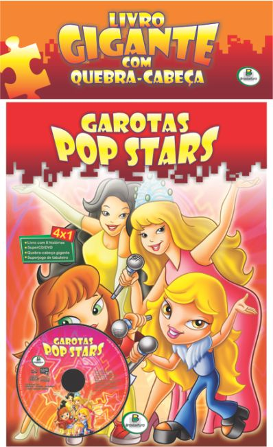 Livro gigante com quebra-cabeça - Garotas Pop Stars