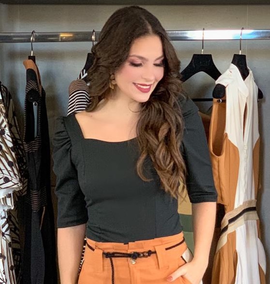BLUSA KÍMIKA AVULSA DE MALHA PRETA