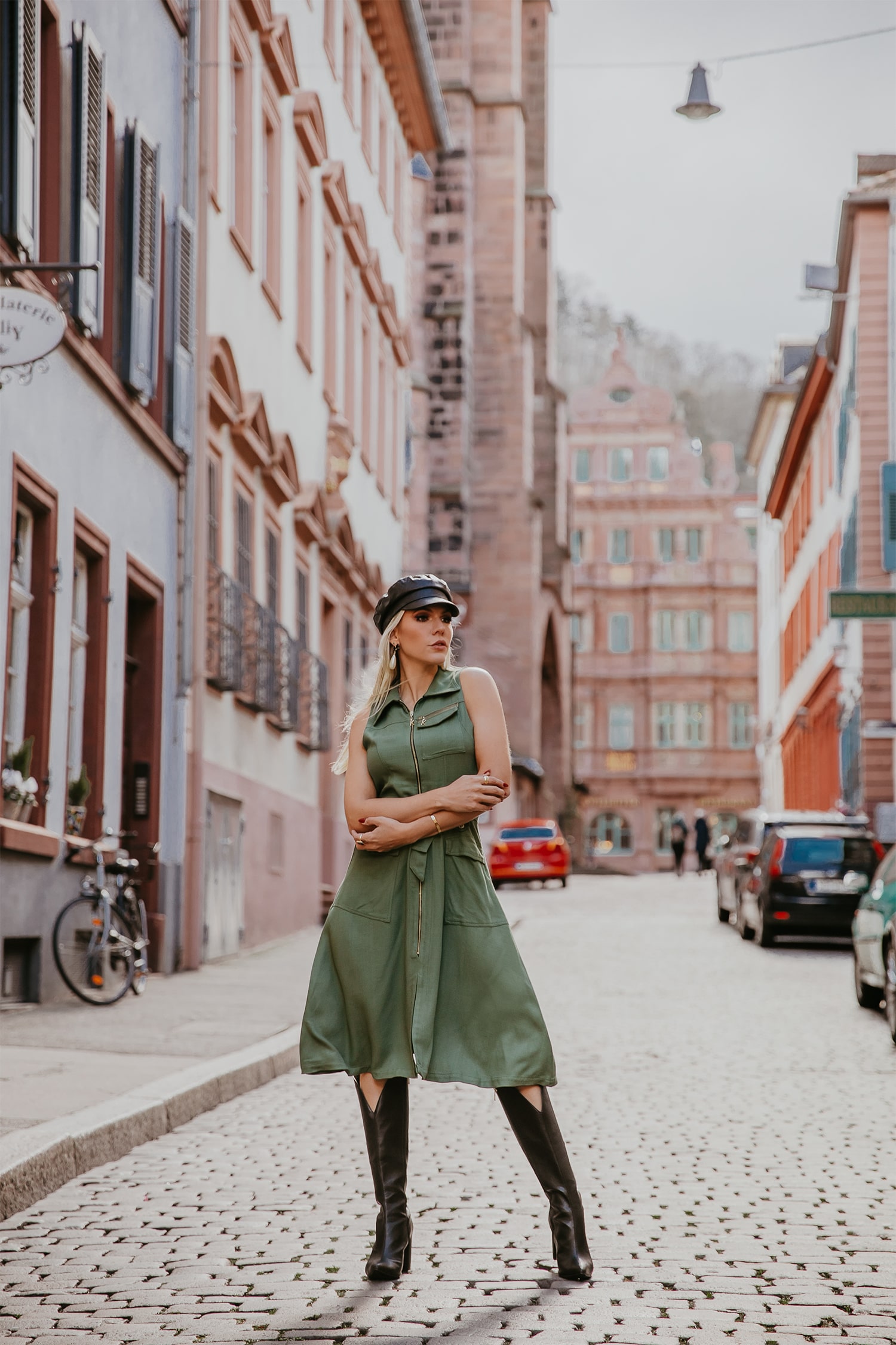 VESTIDO MÍDI KÍMIKA EM LINHO COM TEXTURA PIQUET VERDE