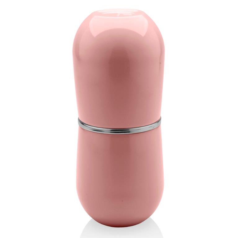 Porta escova CROMO belly com tampa Rosa quartzo OU PEB724RSQF