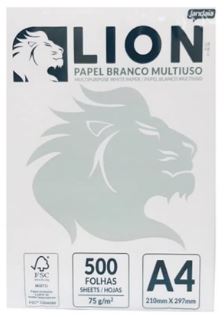 Papel sulfite branco multiuso A4 75G 210X297 500 Folhas - Lion
