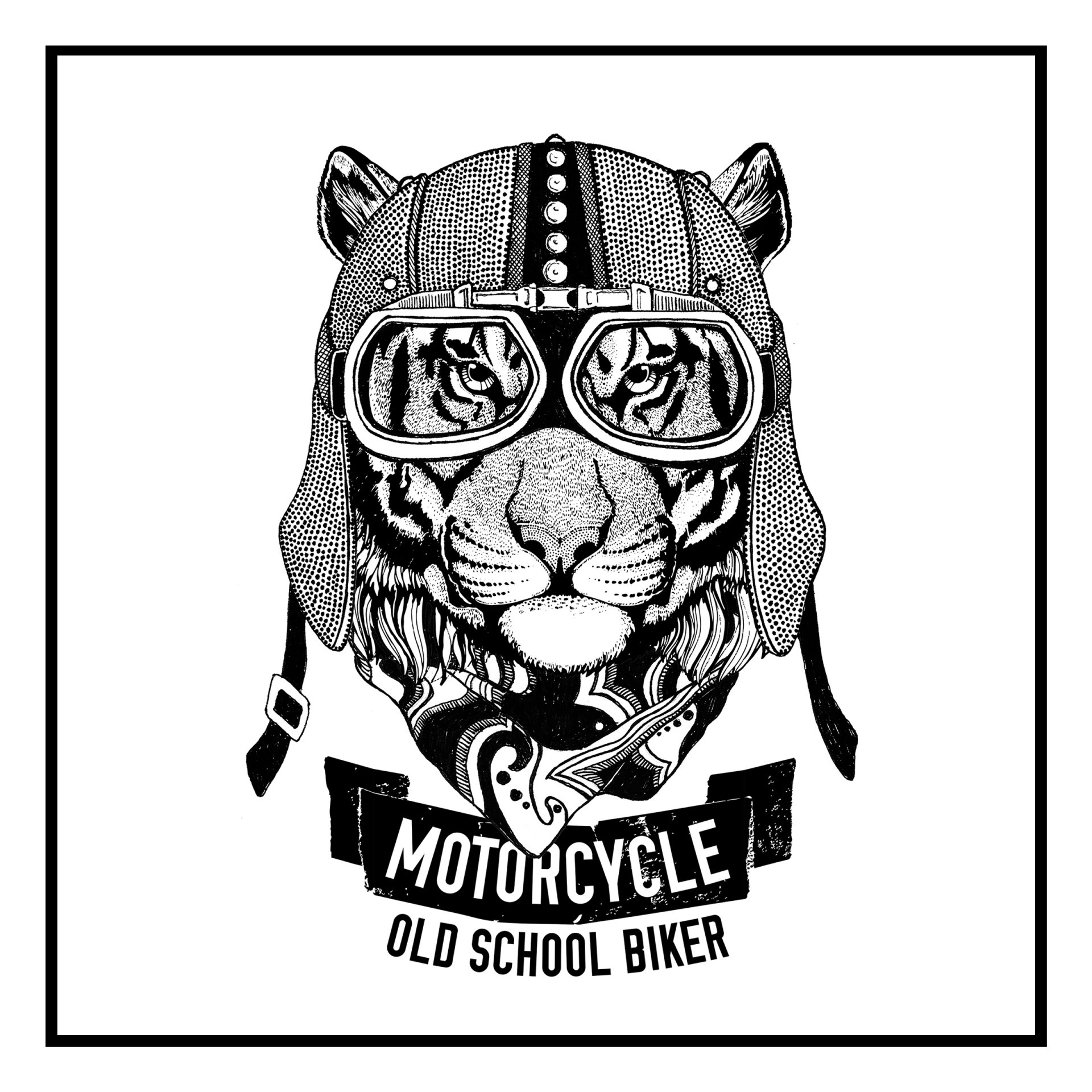 Quadro Decorativo Barcelona Motorcycle Tigre 30x30 cm