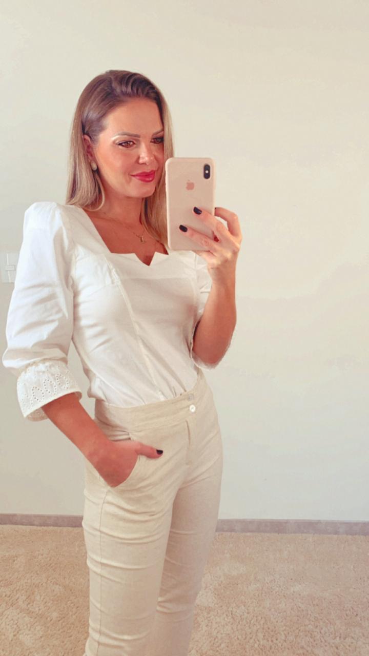 BLUSA AVULSA KÍMIKA EM ALGODÃO E MANGA DE LAISE PRETO