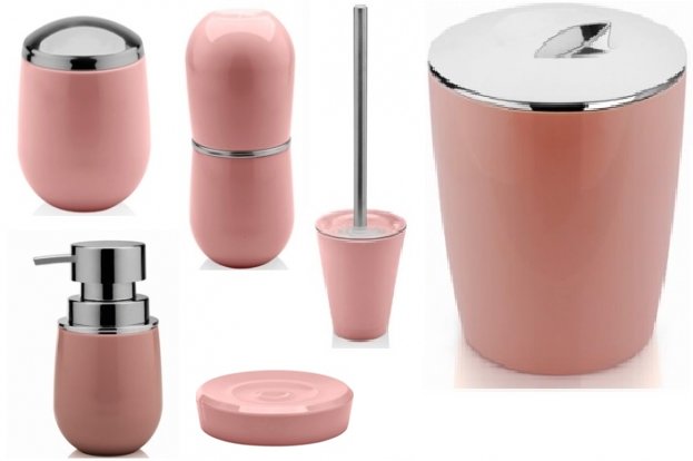 Kit banheiro lavabo Rosa quartzo 6 peças OU acessorios