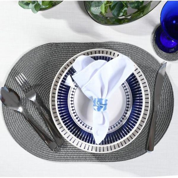 Americano Para Mesa Tessi Requinte Oval (30x45)Chumbo