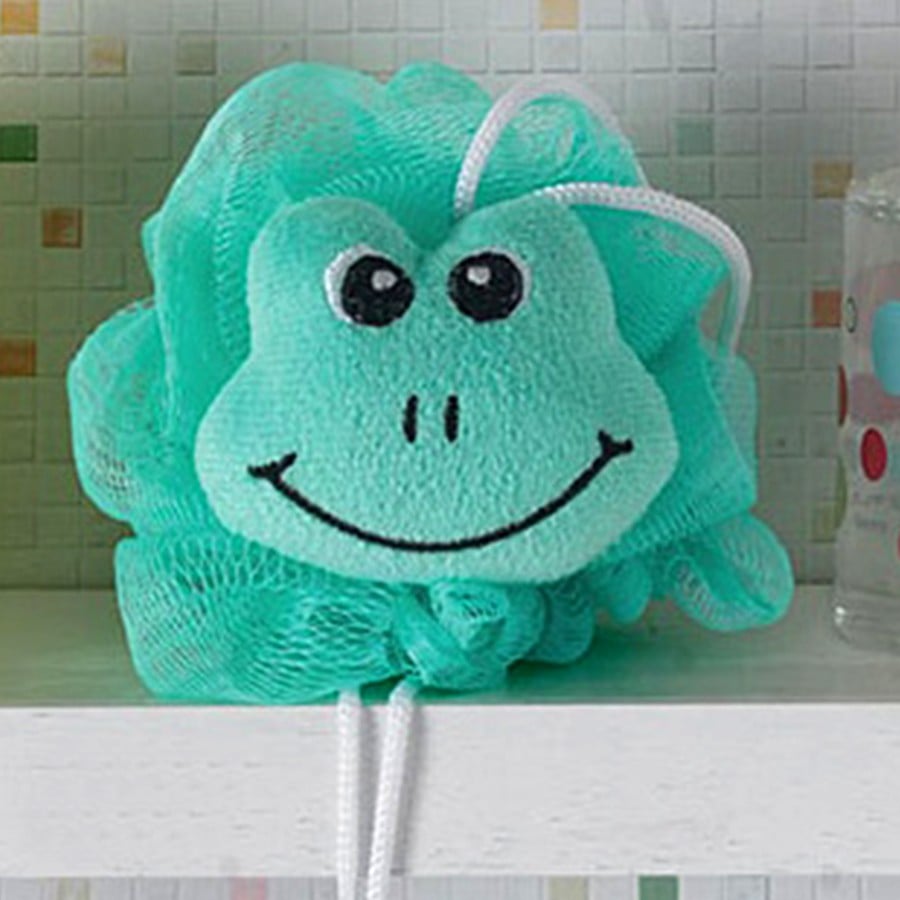 Esponja de Banho Bouton C/Carinhas Sapinho C/ Corda Nylon Verde