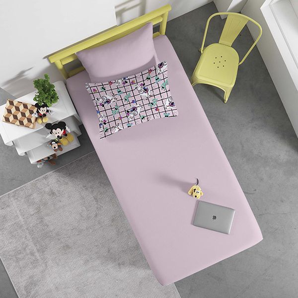 Jogo de Cama Portallar Solteiro Malha Minnie Lhama 2 Pçs Rosa Antigo