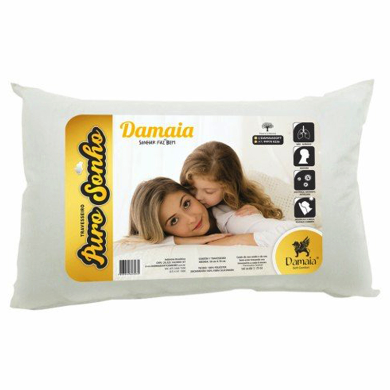 Travesseiro Damaia Puro Sonho 50cm x 70cm Branco