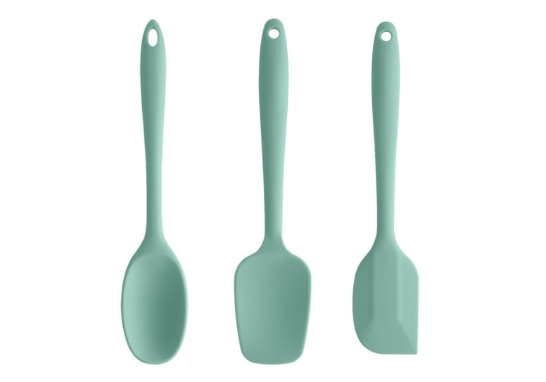 Kit 3 utensílios de Silicone Cozinha Verde menta OU colher espátulas