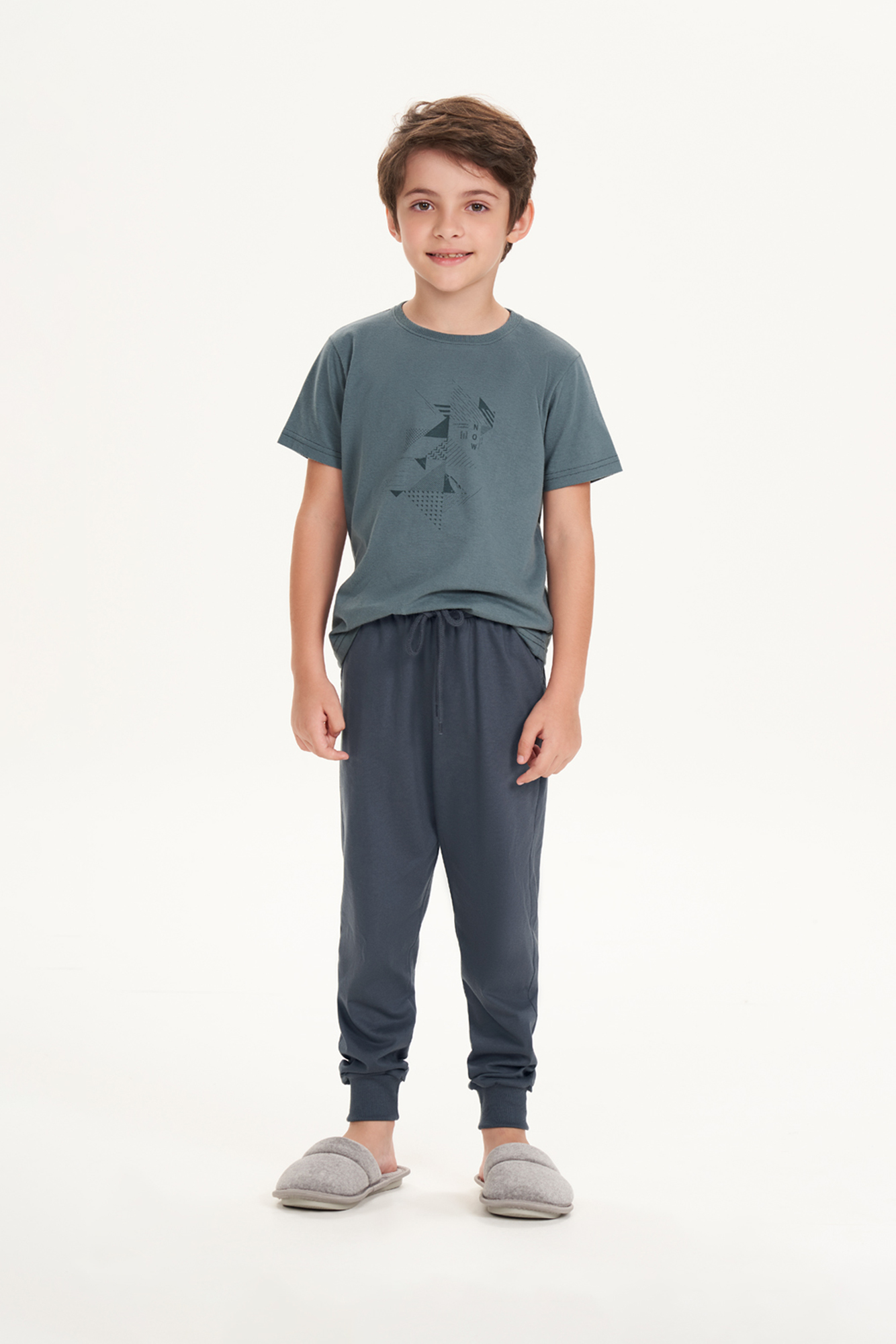 PIJAMA COR COM AMOR INVERNO MASCULINO INFANTIL MANGA CURTA E CALCA