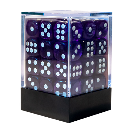 CONJUNTO DE DADOS 36 UN MARMORE ROXO E BRANCO