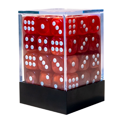 CONJUNTO DE DADOS 36 UN MARMORE VERMELHO E BRANCO