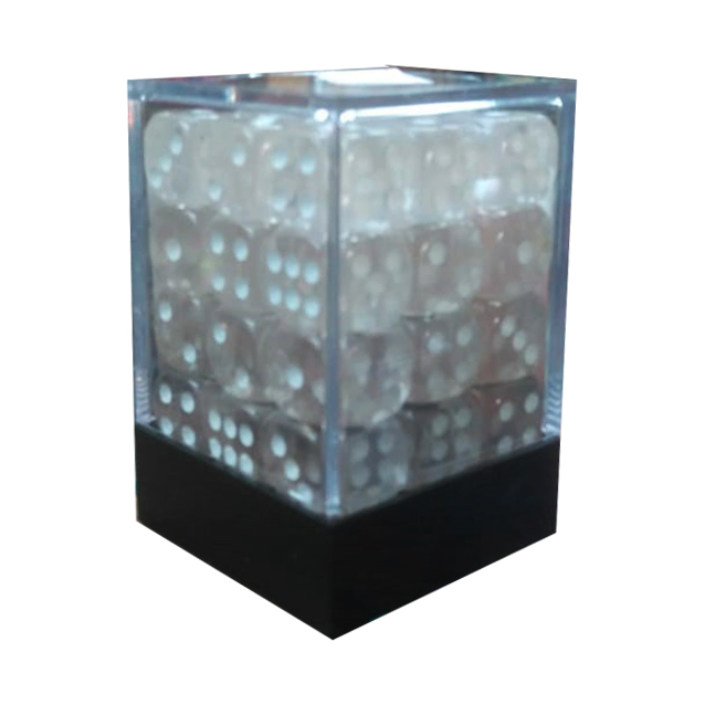 CONJUNTO DE DADOS 36 UN TRANSPARENTE E BRANCO