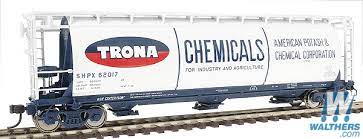 Atlas - HO ACF 3-Bay Cylindrical Hopper Trona (SHPX) Road - #62017