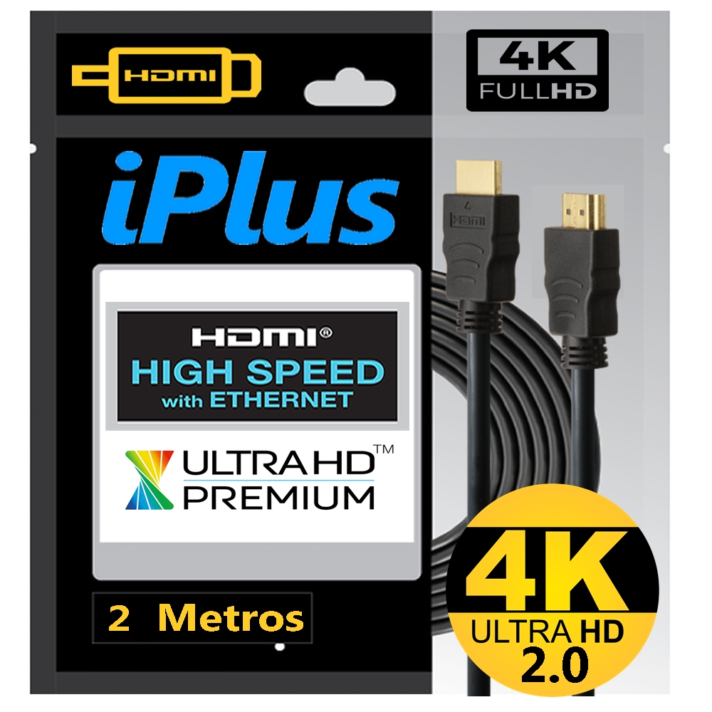 Cabo HDMI 2.0 3D 4K Ultra HD 2 Metros IPlus