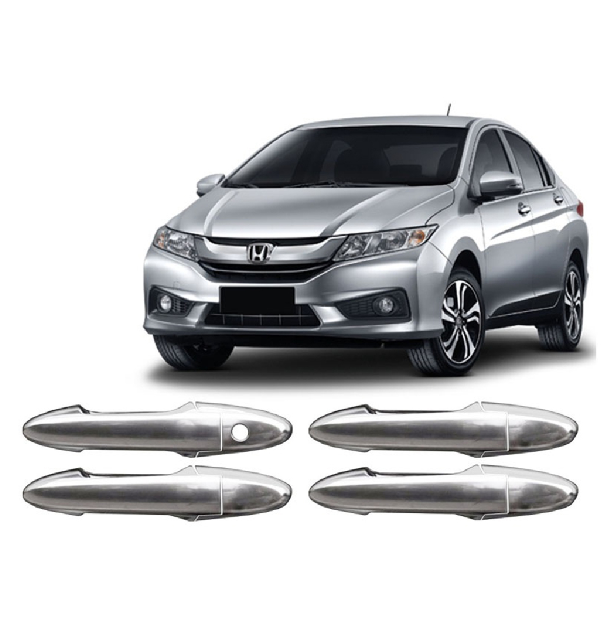 APLIQUE MACANETA EXTERNA CROMADO HONDA FIT/CITY 2015 EM DIANTE 4 PTS