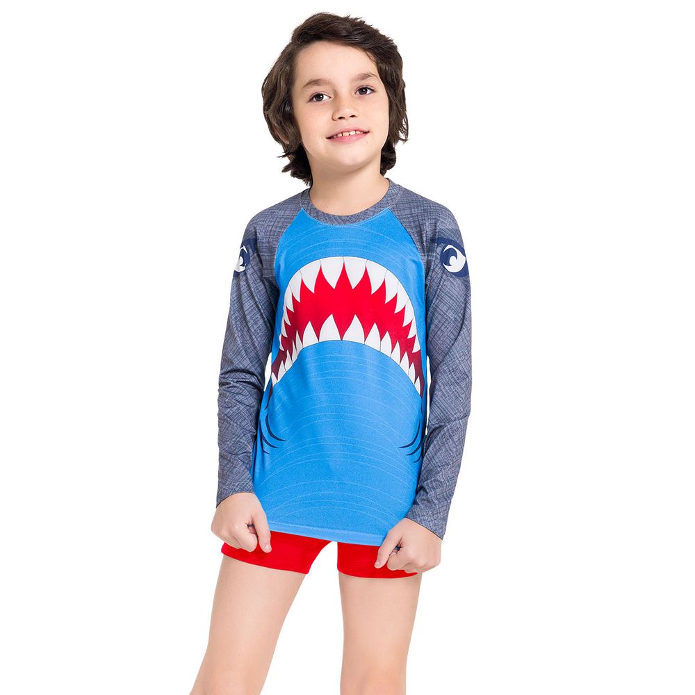 BLUSA DE PROTECAO UV50 BABY SHARK