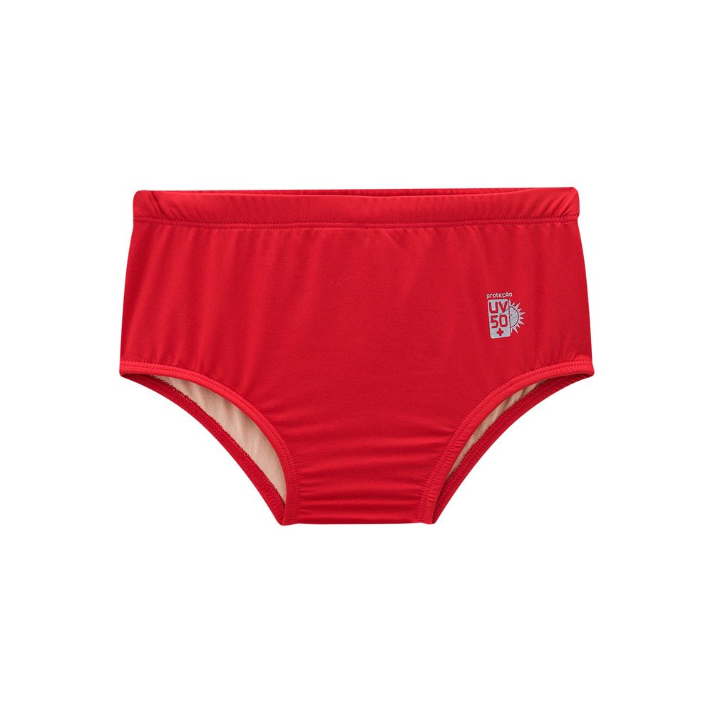SUNGA COM PROTEÇÃO UV50 LISA VERMELHO