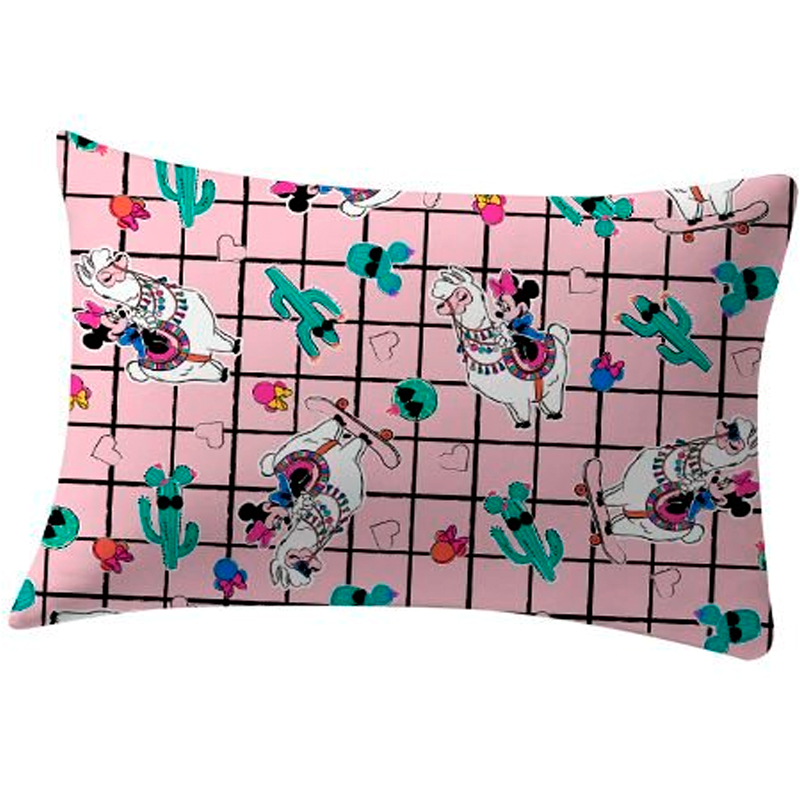 Fronha Portallar Malha Disney Minnie Lhama 48cmx68cm Rosa