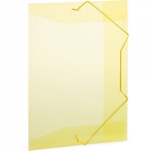 Pasta com aba elástico basic ofício 236x336mm Amarelo - Plascony