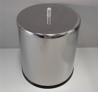 LIXEIRA 6,3 LITROS AÇO INOX TAMPA PINO BASE PRETA 30063/P