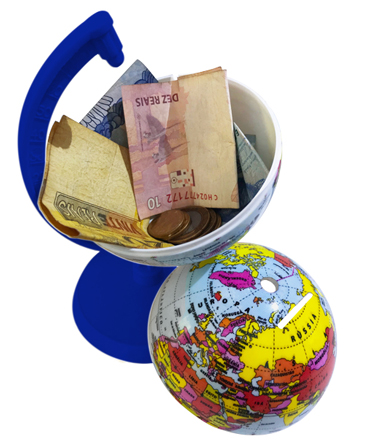 Globo Terrestre 10cm: Político - Baby millenium azul royal - Base Plástico