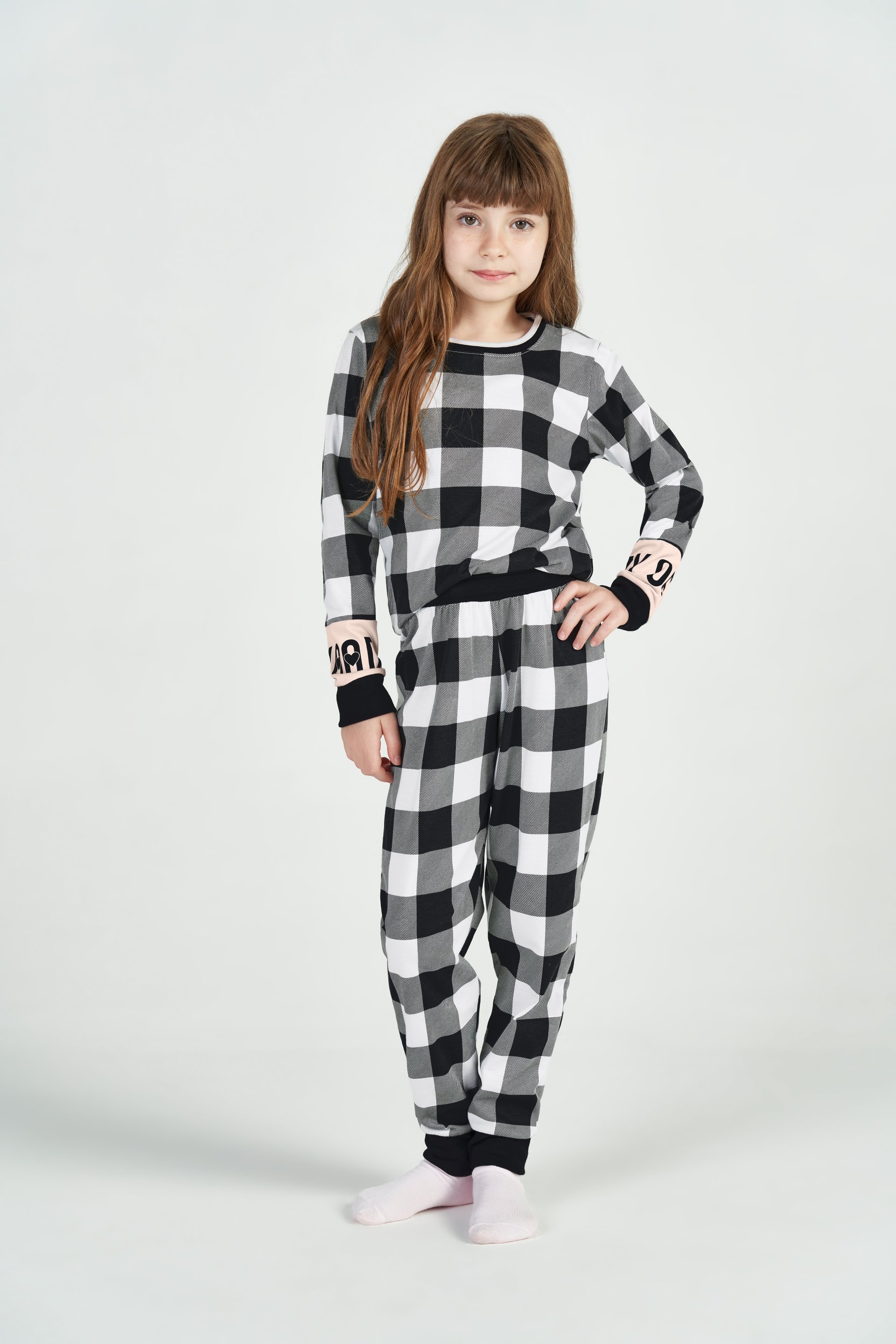 PIJAMA FEMININO JUVENIL COR COM AMOR XADREZ FAMILIA 