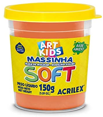 Pote de massinha de modelar soft 150g laranja - Acrilex