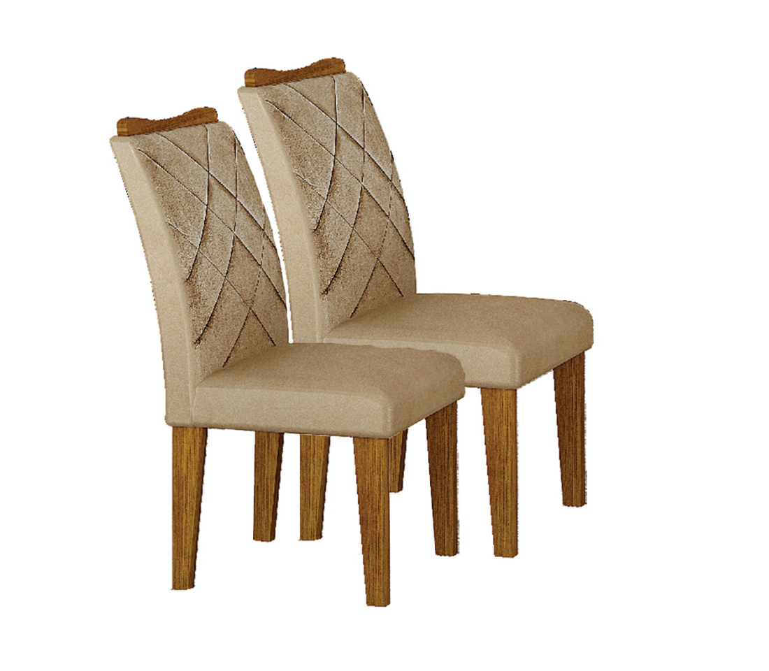  Kit 02 Cadeiras Sala de Jantar Larissa New MDF Moveis Leifer
