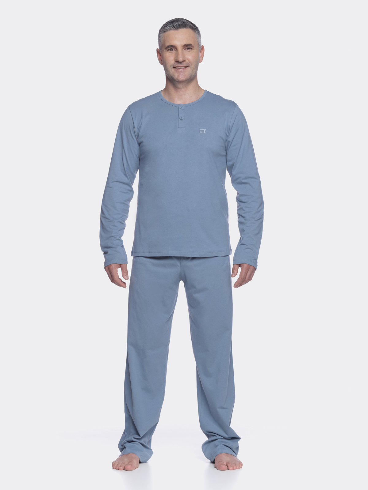 PIJAMA MASCULINO INVERNO SONHART COM BOTÕES ALGODÃO FAMILIA VERDE