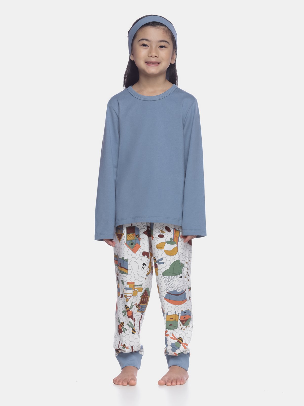 PIJAMA FEMININO INFANTIL INVERNO SONHART ALGODÃO FAMILIA VERDE