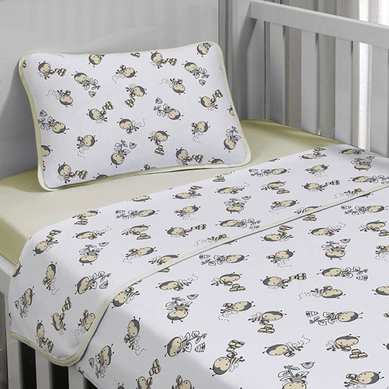 Jogo de Cama Tecebem Malha Mini Cama(Montessoriana) Lili 3 Peças Perola