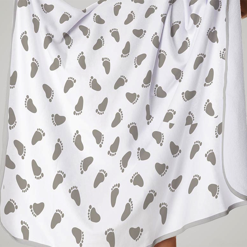 Toalha de Banho Baby Tecebem com Capuz Estampada Mia 70cmx90cm Branco