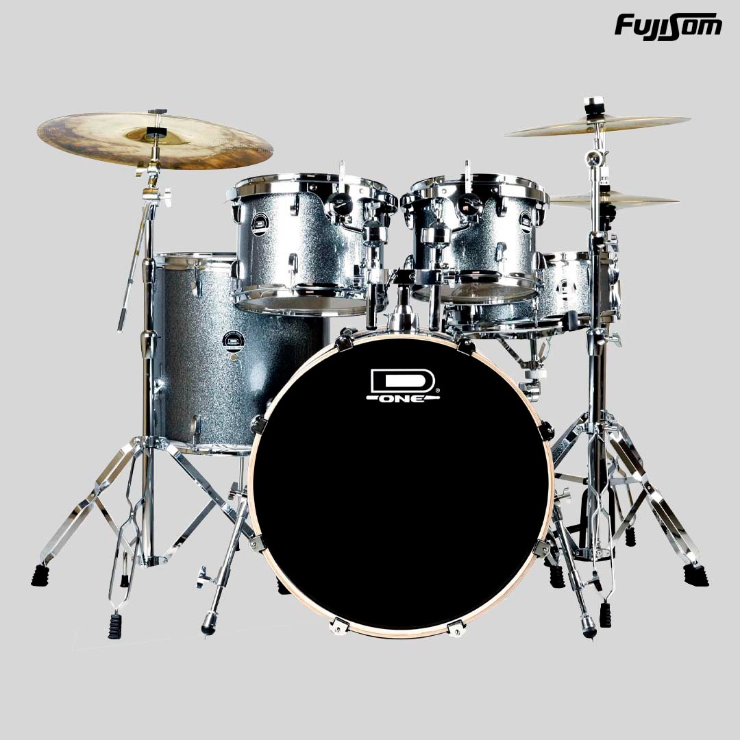 BATERIA ACÚSTICA D-ONE DR22SL SILVER C/ FERRAGEM E BANCO