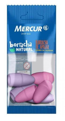Borracha de apagar ponteira rosa/lilás 6 un blister