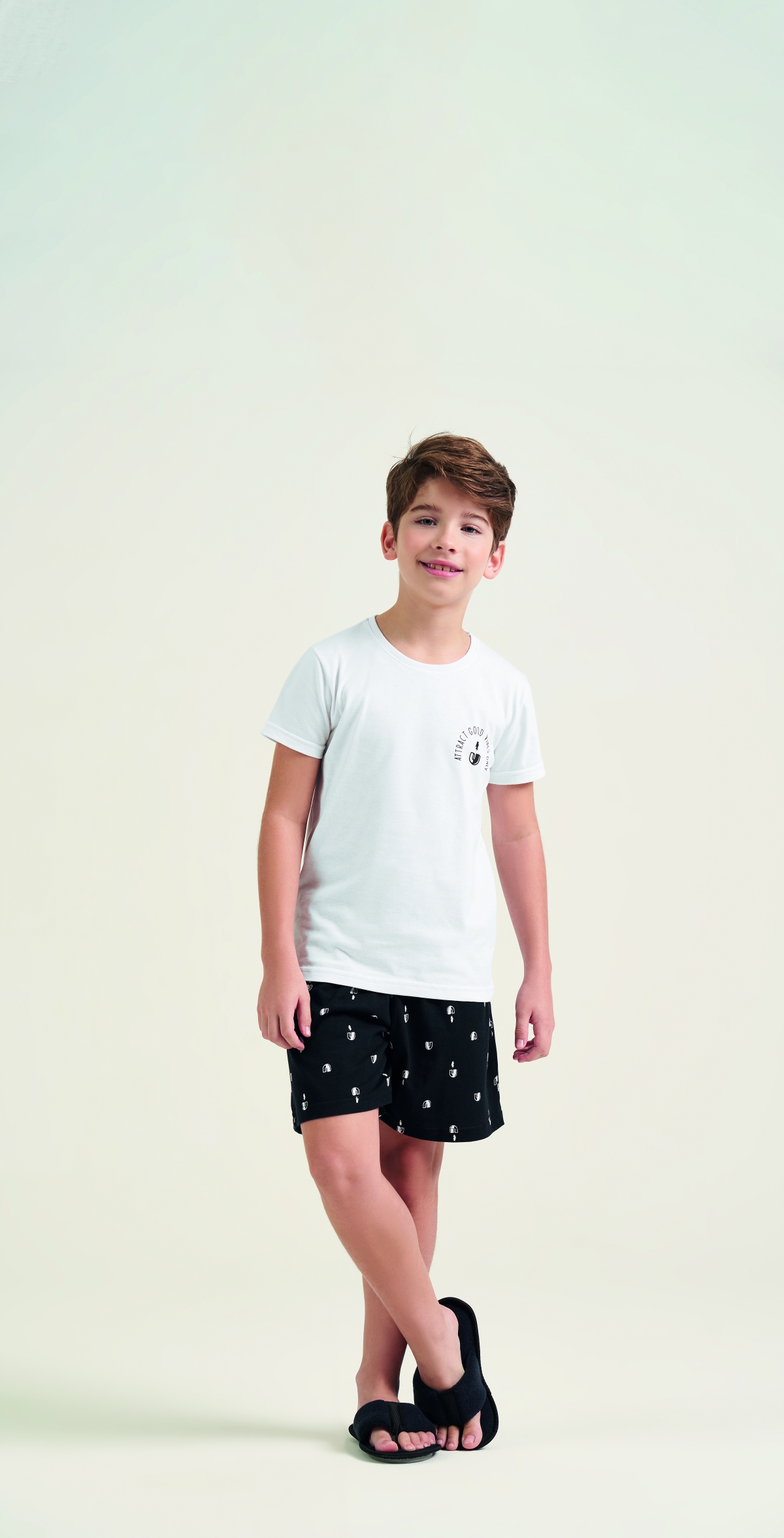 PIJAMA MASCULINO INFANTIL COR COM AMOR MANGA CURTA IMÃ PAI FILHO ALGODÃO